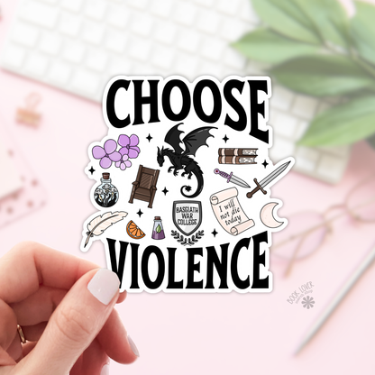 Choose violence bookish sticker