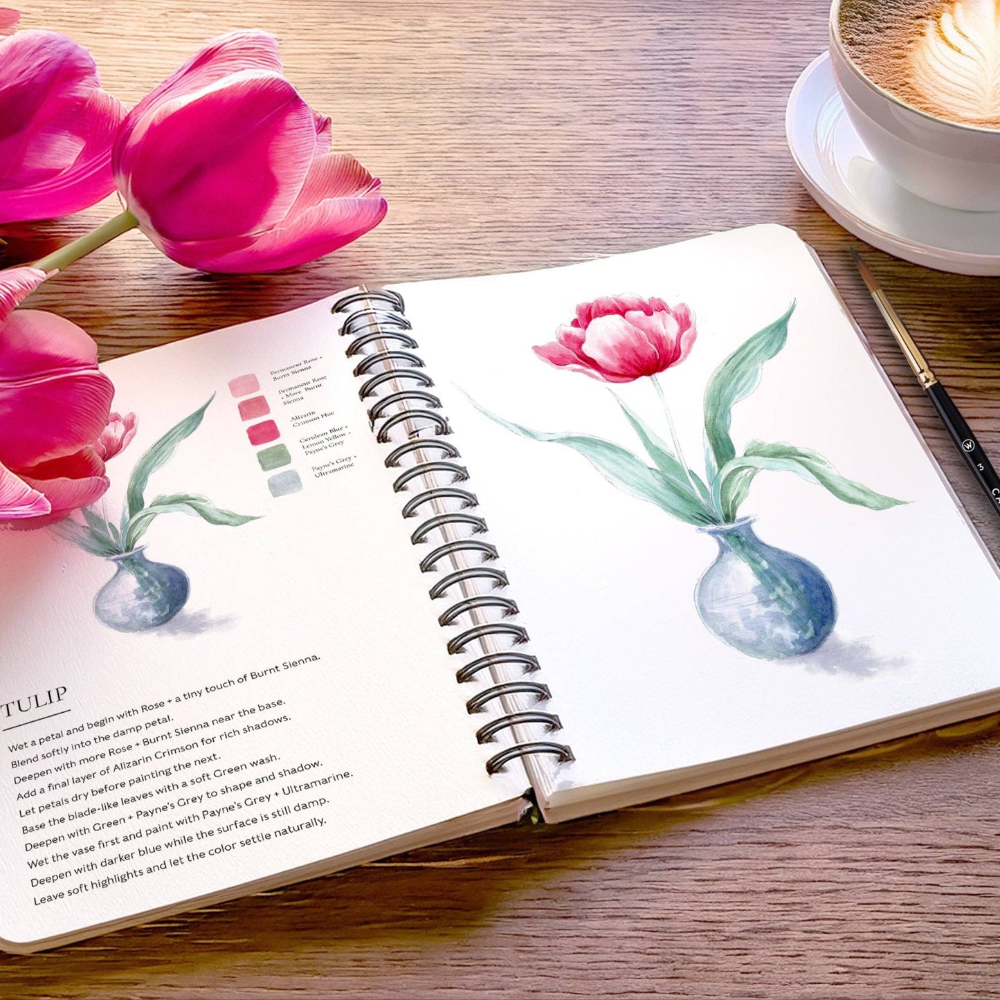 Blooms & bouquets watercolour workbook