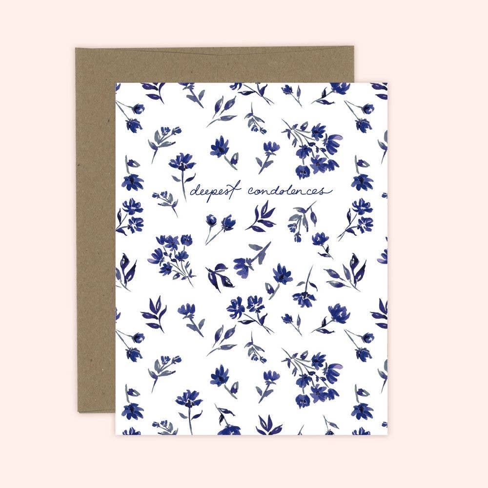 Deepest condolences floral greeting card