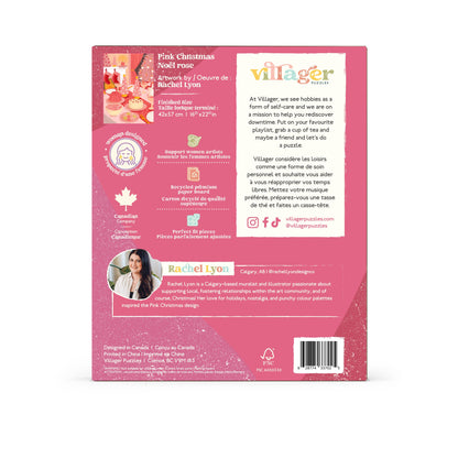 Pink Christmas | 500-piece puzzle | designed in Canada