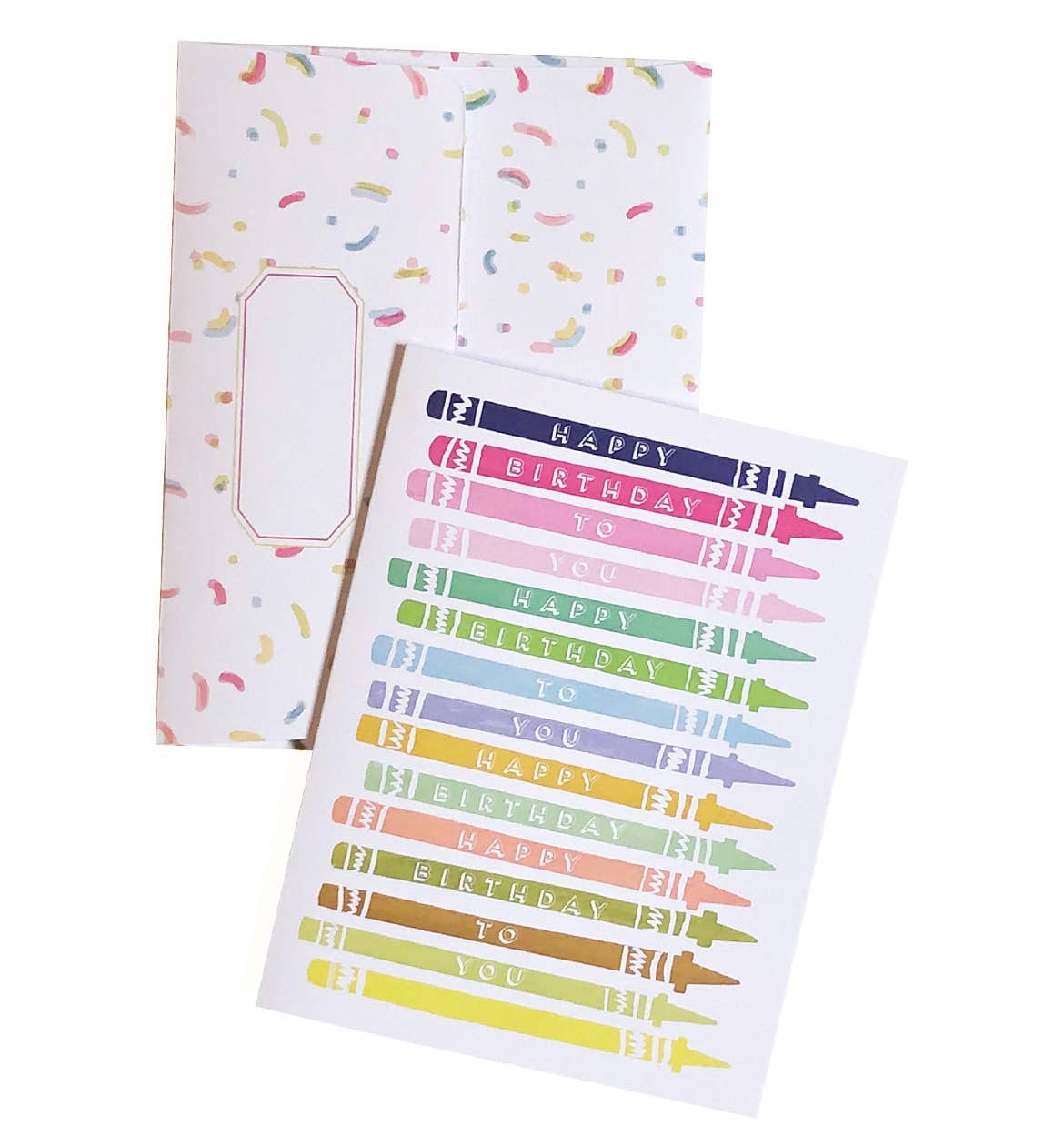 Birthday crayons greeting card