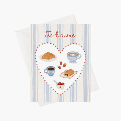 Lover's breakfast greeting card