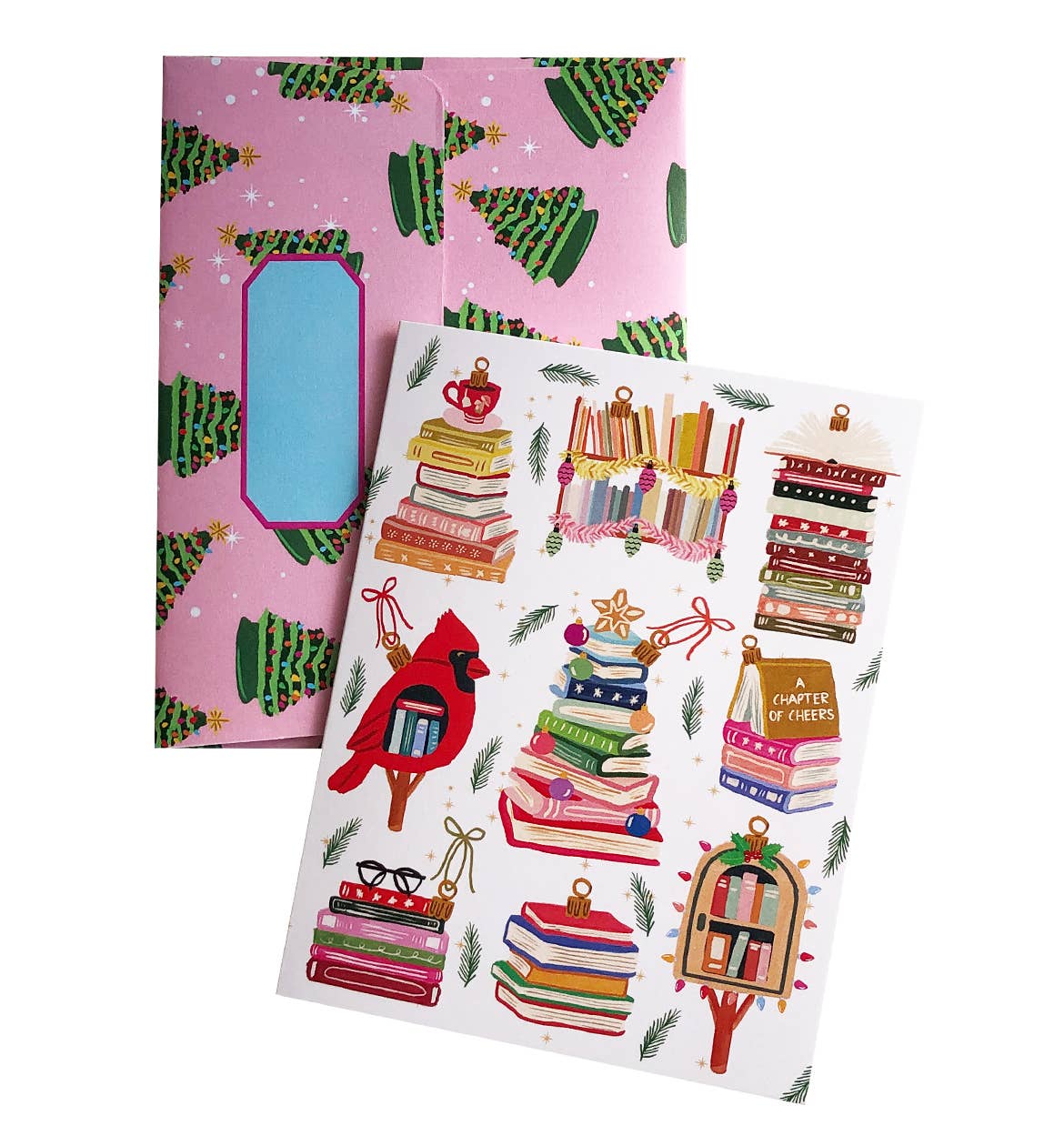 Book lover holiday greeting card