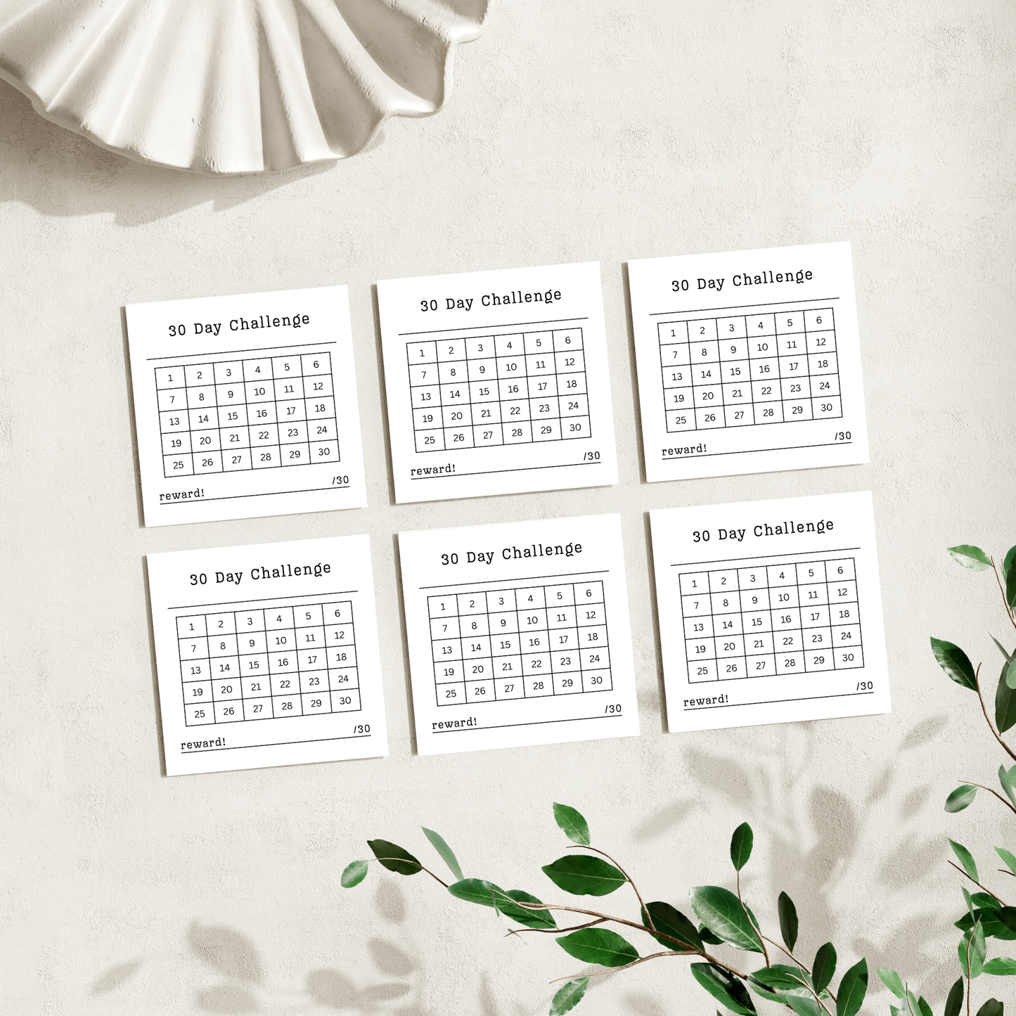 30-day challenge tracker: 50 sheet post-it note notepad