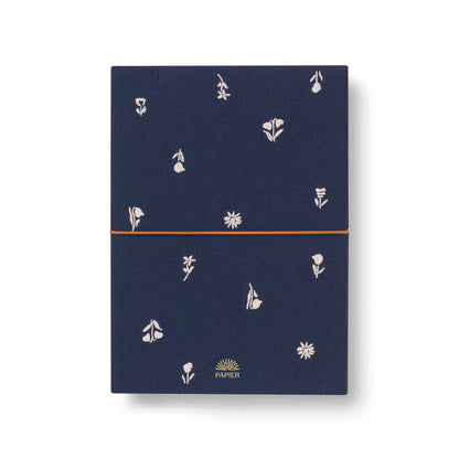 Fabric lined notebook, A5 softcover - twilight blooms (coming soon)