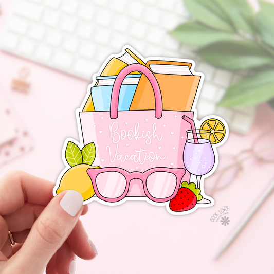 Bookish vacation sticker