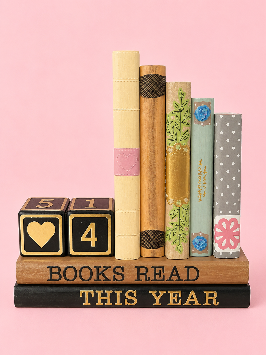 The yearly reading tracker bookend