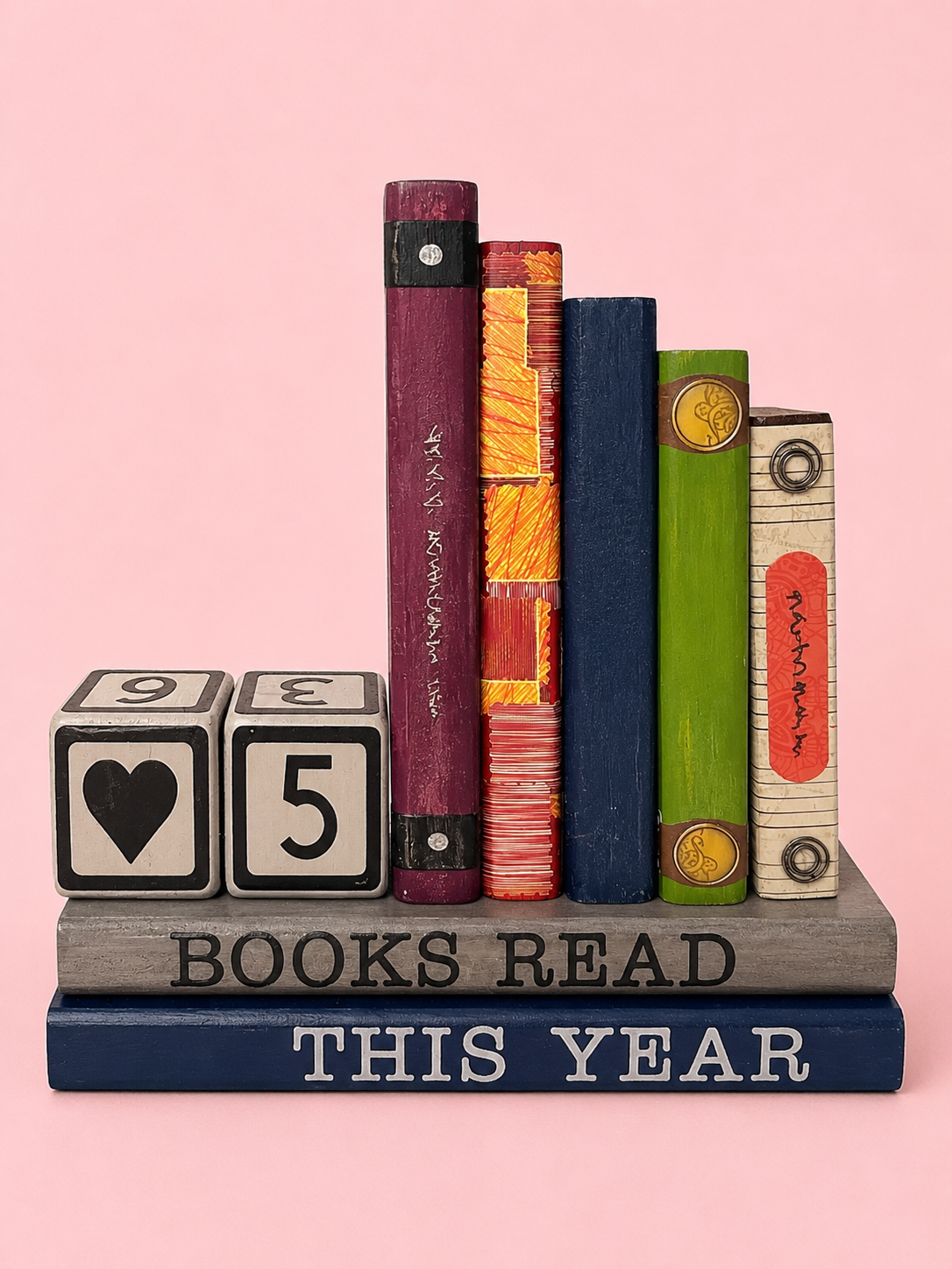 The yearly reading tracker bookend