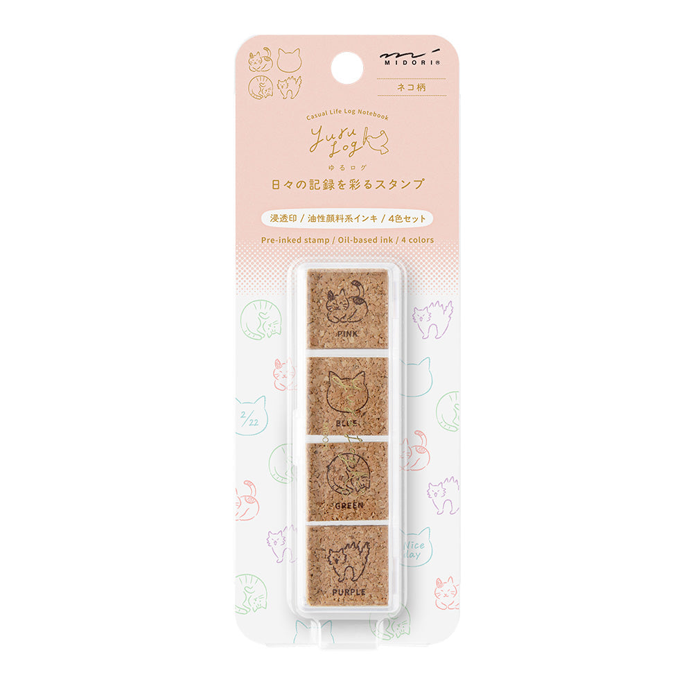 Yuru log pre-inked stamp cat (coming soon)