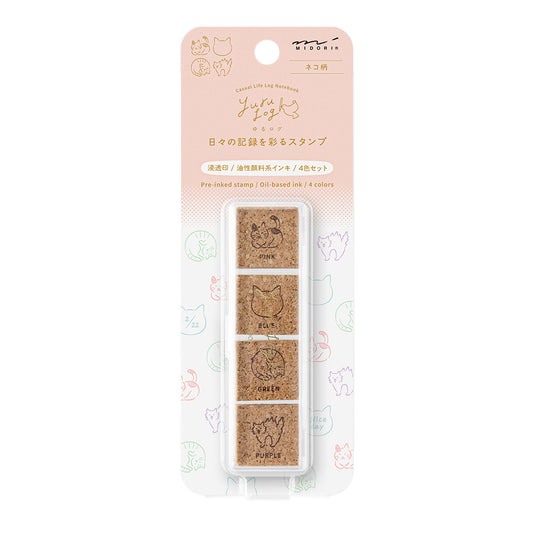 Yuru log pre-inked stamp cat (coming soon)