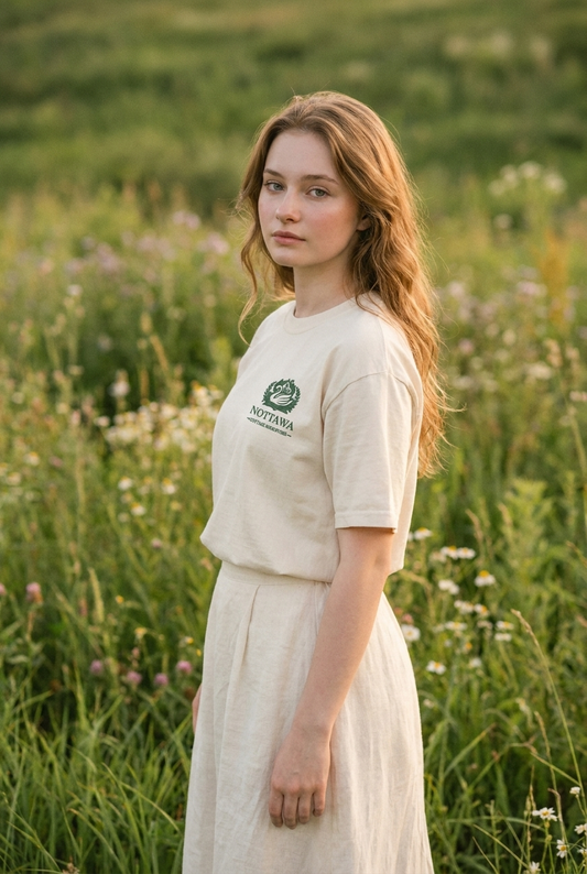 Signature Nottawa Cottage Bookstore logo t-shirt