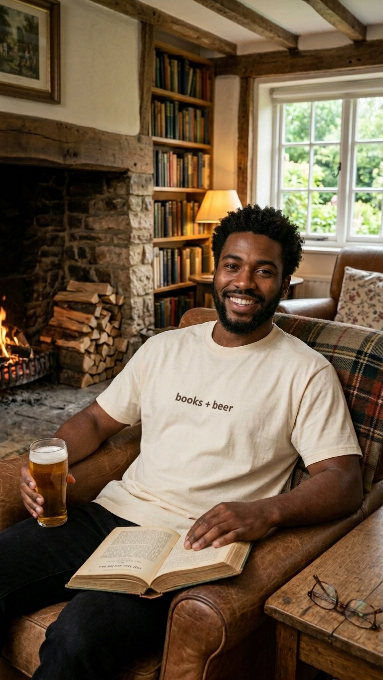 Limited edition books + beer t-shirt (ivory)
